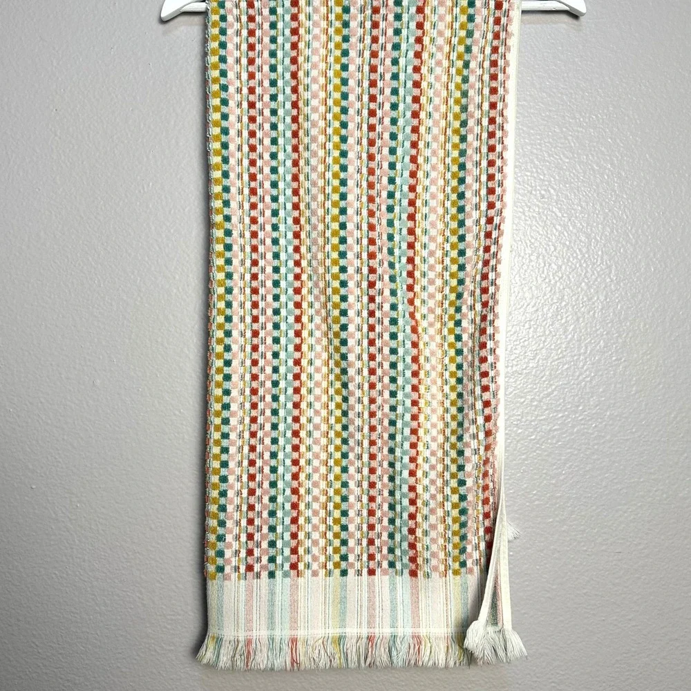 Opalhouse Multi Striped Sonoma Bath Towel Boho Geometric Multi Color Fringe Edge